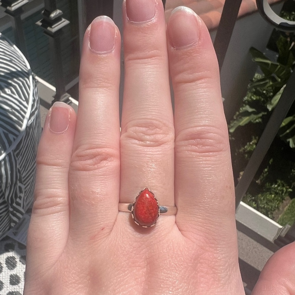 Orange Mojave Turquoise - Sterling Silver Ring